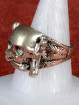 Biker Skull Ring Pirate flag style