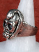 Biker Skull ring met doodshoofd en slang
