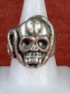 Biker Skull ring met doodshoofd en slang