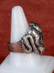 Biker Skull ring met doodshoofd en slang
