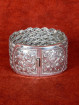 Brede sterling zilveren armband met florale sluiting