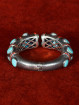 Sterling zilveren armband met turkoois en rode spinel