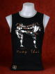 Muay Thai tanktop "Mon Yan Luk" van Human Fighting, Anusha Saisuk design, zwart