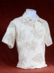 Tropenshirt met kraag sluiting en bamboeprint creme.