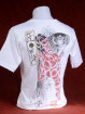 T-shirt met Yakuza print van Japanse vlag en Koi met Sumo wit