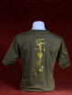 T-shirt met Yakuza print van Japanse Koi met Sumo groen