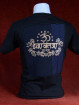 Modern T-shirt met Ganesha zwart-blauw patchwork. M