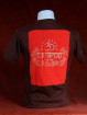Modern T-shirt met Ganesha bruin-rood patchwork. M