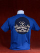 Modern T-shirt met Ganesha blauw-zwart patchwork. M