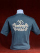 Modern T-shirt met Ganesha grijs-rood patchwork. L