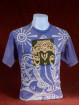 Modern T-shirt met Ganesha paars-groen patchwork. L