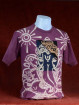 Modern T-shirt met Ganesha paars-zwart patchwork. L