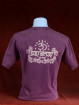 Modern T-shirt met Ganesha paars-zwart patchwork. L