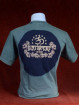 Modern T-shirt met Ganesha grijs-d.blauw patchwork. L