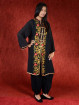 Salwar kameez, Indiase jurk of Punjabi dress zwart flowerfield
