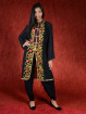 Salwar kameez, Indiase jurk of Punjabi dress zwart red flower
