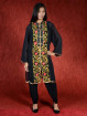Salwar kameez, Indiase jurk of Punjabi dress zwart flowercord