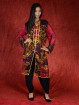 Salwar kameez, Indiase jurk of Punjabi dress zwart big flower