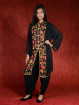 Salwar kameez, Indiase jurk of Punjabi dress zwart flowers
