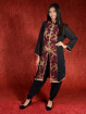 Salwar kameez, Indiase jurk of Punjabi dress zwart bordeaux