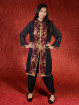 Salwar kameez, Indiase jurk of Punjabi dress zwart bordeaux