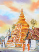 Aquarel Wat Phrathat Sri Chomthong Warawihan