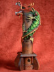 Wierookbrander met draak groot groen-rood