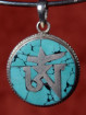 Hanger zilver "Om" ingelegd met turkoois