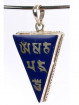 Hanger Om mani padme hum, lapis lazuli ingelegd in zilver