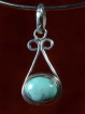 Eenvoudige zilveren hanger met turkoois