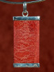 Rood sponskoralen hanger in zilveren 925 vatting