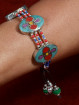 Schakelarmband Tibet, turkoois en bamboekoraal
