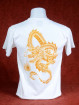 T-Shirt met gouden Chinese Draak wit
