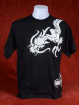 T-Shirt met twee zilveren Chinese Draken zwart