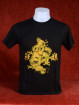Mooi T-Shirt met afbeelding van Chinese draak met panther goud