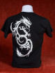 Zwart T-Shirt met zilveren Chinese Draak