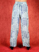 Tai chi broek met touwtje squares print donker blauw
