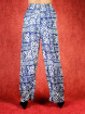 Tai chi broek met touwtje solar print donker blauw