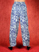 Tai chi broek met touwtje Ravi print donker blauw
