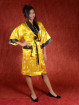 Satijnen Kimono tweezijdig draagbaar Geel - Zwart