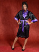 Satijnen Kimono tweezijdig draagbaar Paars - Zwart