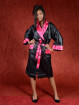 Satijnen Kimono tweezijdig draagbaar Donker Roze - Zwart