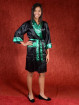 Satijnen Kimono tweezijdig draagbaar Groen - Zwart