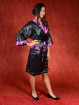 Satijnen Kimono tweezijdig draagbaar Purple - Zwart
