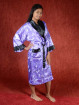 Satijnen Kimono tweezijdig draagbaar Lila - Zwart