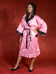 Satijnen Kimono tweezijdig draagbaar Oud Roze - Zwart